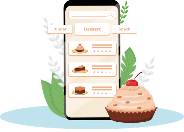 Application de commande de nourriture en ligne  Illustration