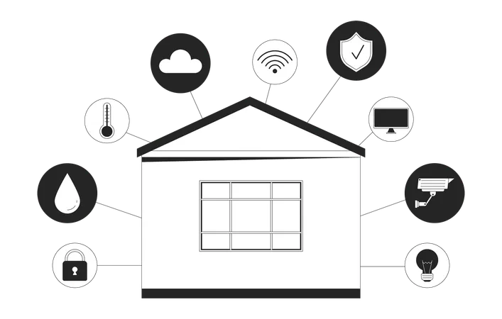 Commandes de maison intelligente  Illustration