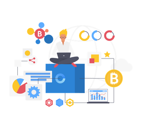 Commerce de bitcoins  Illustration