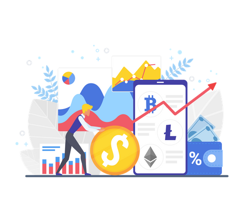 Commerce de cryptomonnaies  Illustration