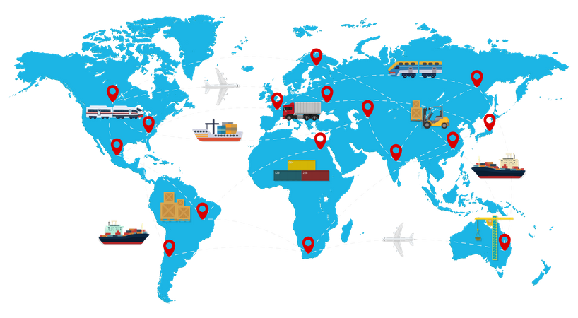 Commerce transfrontalier  Illustration