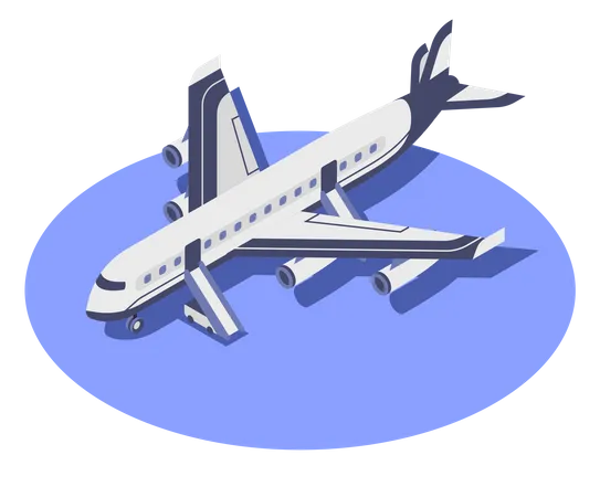 Commercial Airplane  Illustration