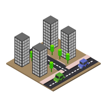 商業ビル  イラスト