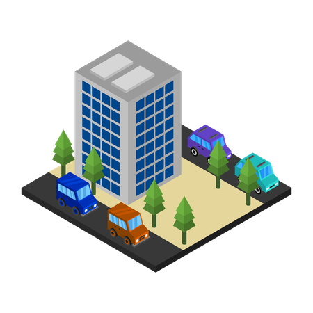 Commercial Building  Illustration
