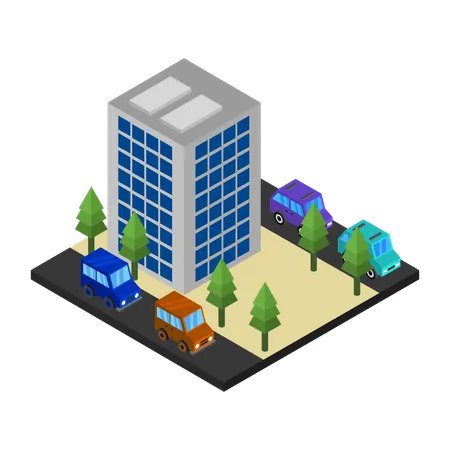 Commercial Building  Illustration