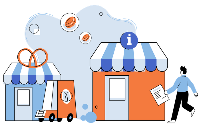 Commercial enterprise contribute to overall economic landscape  Illustration