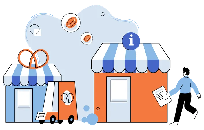 Commercial enterprise contribute to overall economic landscape  Illustration