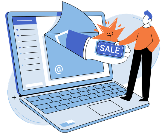 Commercial success in email marketing achieved through strategic targeting and segmentation  Illustration