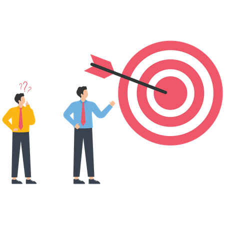 Commercial team and target stand together  Illustration