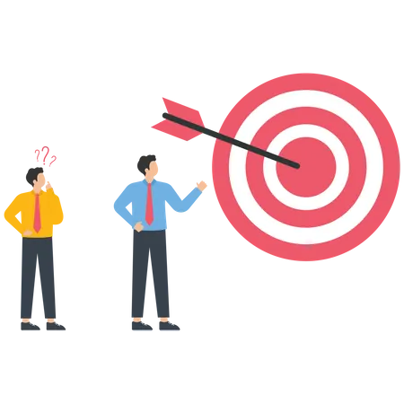 Commercial team and target stand together  Illustration
