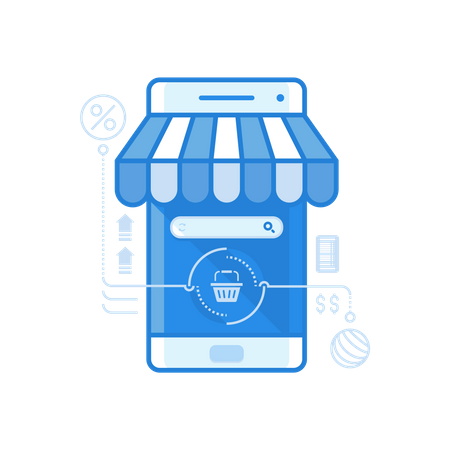 Commercio mobile  Illustration