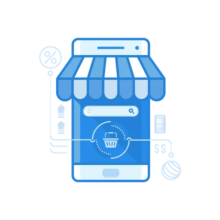 Commercio mobile  Illustration