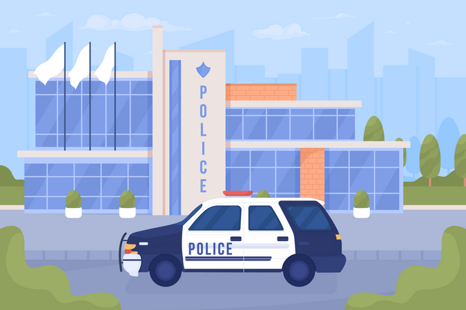 Poste de police  Illustration