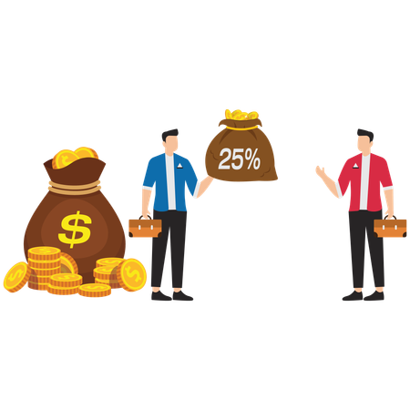 Commission or percentage of profit from investment  Illustration