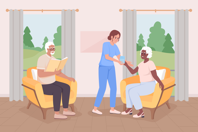 Communauté de retraités  Illustration