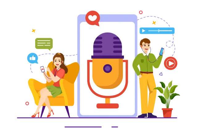 Communauté mondiale de podcasting  Illustration