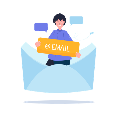 Communicate by email  Illustration