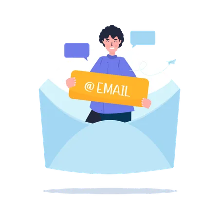 Communicate by email  イラスト