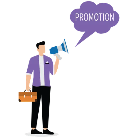Communicate to announce promotion  Illustration
