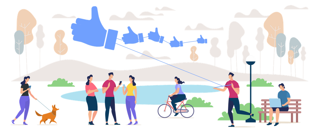 Communicating and Finding New Friends in Social Network Illustration