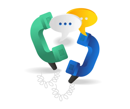 Communication by Telephone Illustration