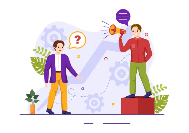 Communication Barrier Vector Illustration With Bad Communications Disagreements And Problems To Misunderstanding Create Confusion In Flat Background Illustration