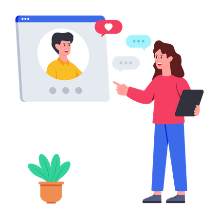 Communication en ligne  Illustration