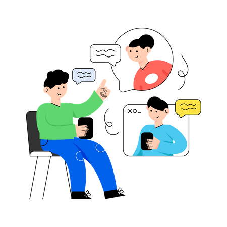 Communication en ligne  Illustration