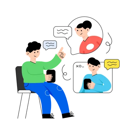 Communication en ligne  Illustration