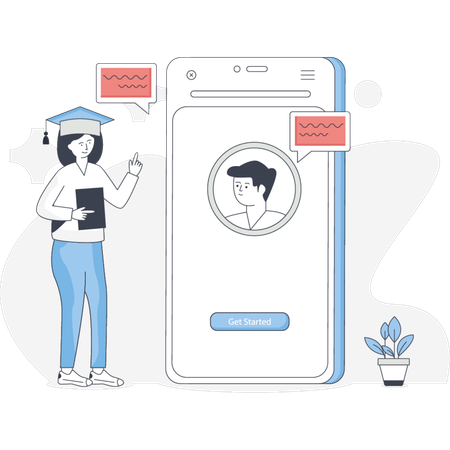 Communication étudiante en ligne  Illustration