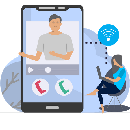 Communication en ligne  Illustration