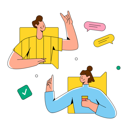 Communication en ligne  Illustration