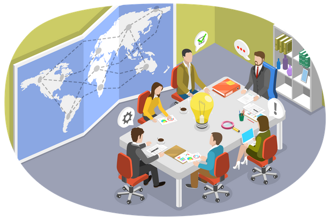 Communication of Business People  Illustration