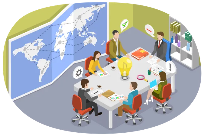 Communication of Business People  Illustration