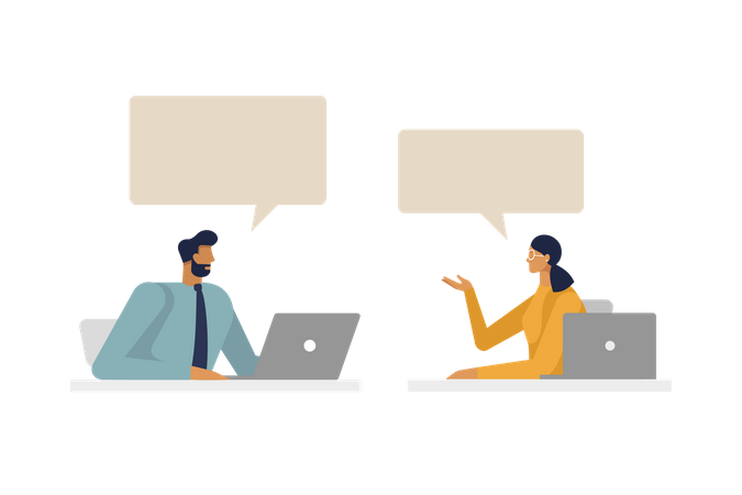 Communication of two business people  Illustration