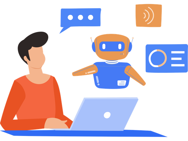 Communication robotique réalisée par un ingénieur  Illustration