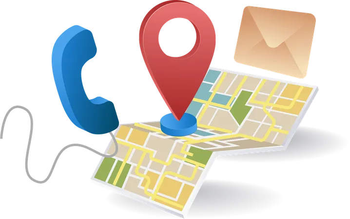 Communication searching for location information  Illustration