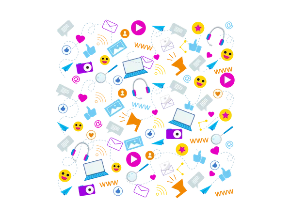 Emoji de communication sur les réseaux sociaux  Illustration