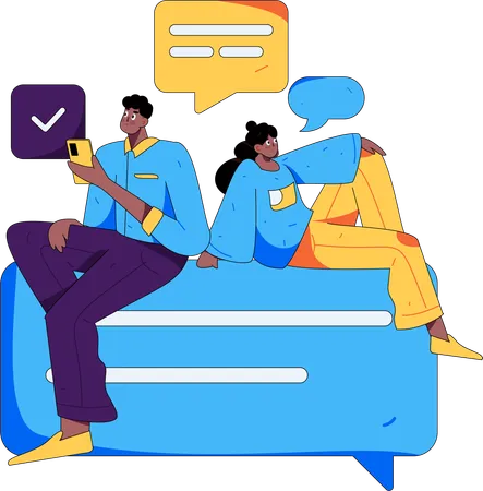 Communication virtuelle  Illustration