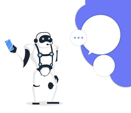 Communication with chatbot  Illustration