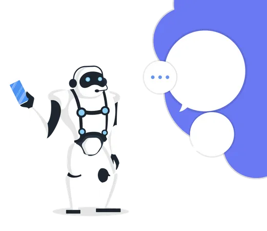 Communication with chatbot  Illustration