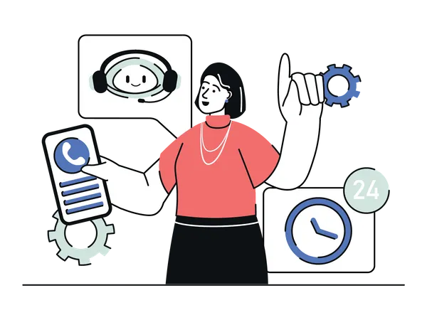 Communication with virtual assistant  Illustration