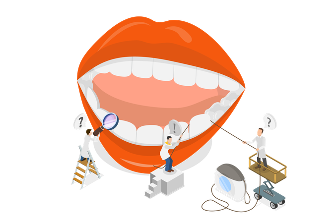 Como usar fio dental  Ilustração