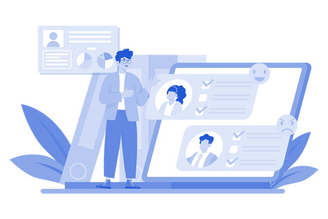 Company access employee reviews and feedback  Illustration