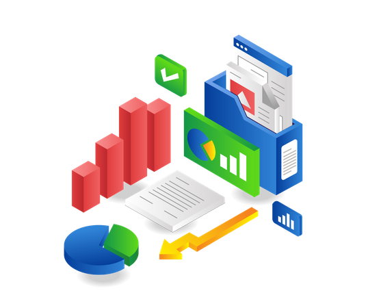 Company business admin analysis data report Illustration