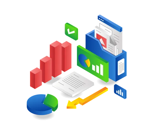 Company business admin analysis data report  Illustration