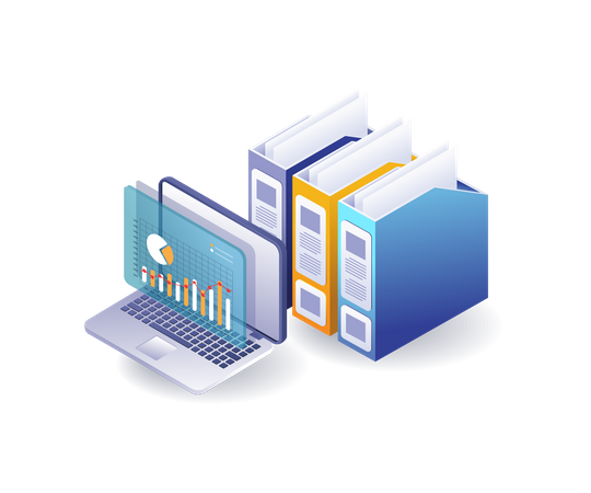 Company business data analysis  Illustration