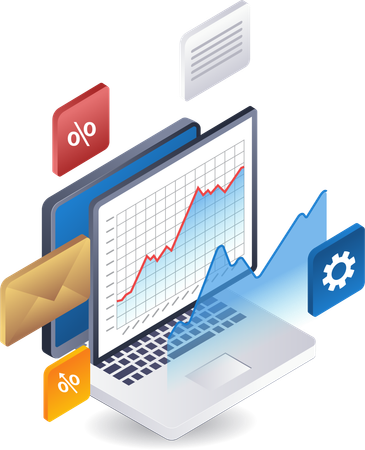 Company business development analyst data  Illustration