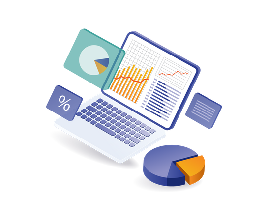 Company business management analysis data  Illustration