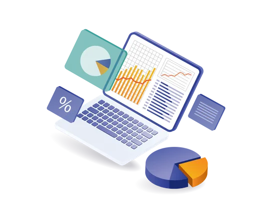 Company business management analysis data  Illustration